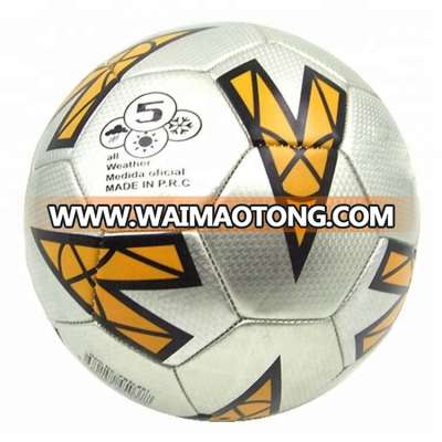 Official Size Standard Natural Leather Machine Stitched Soccer Ball Inflatable Toy